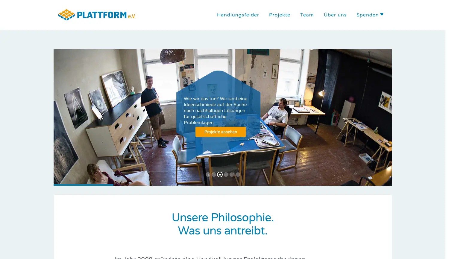Website der Firma Plattform e.V.