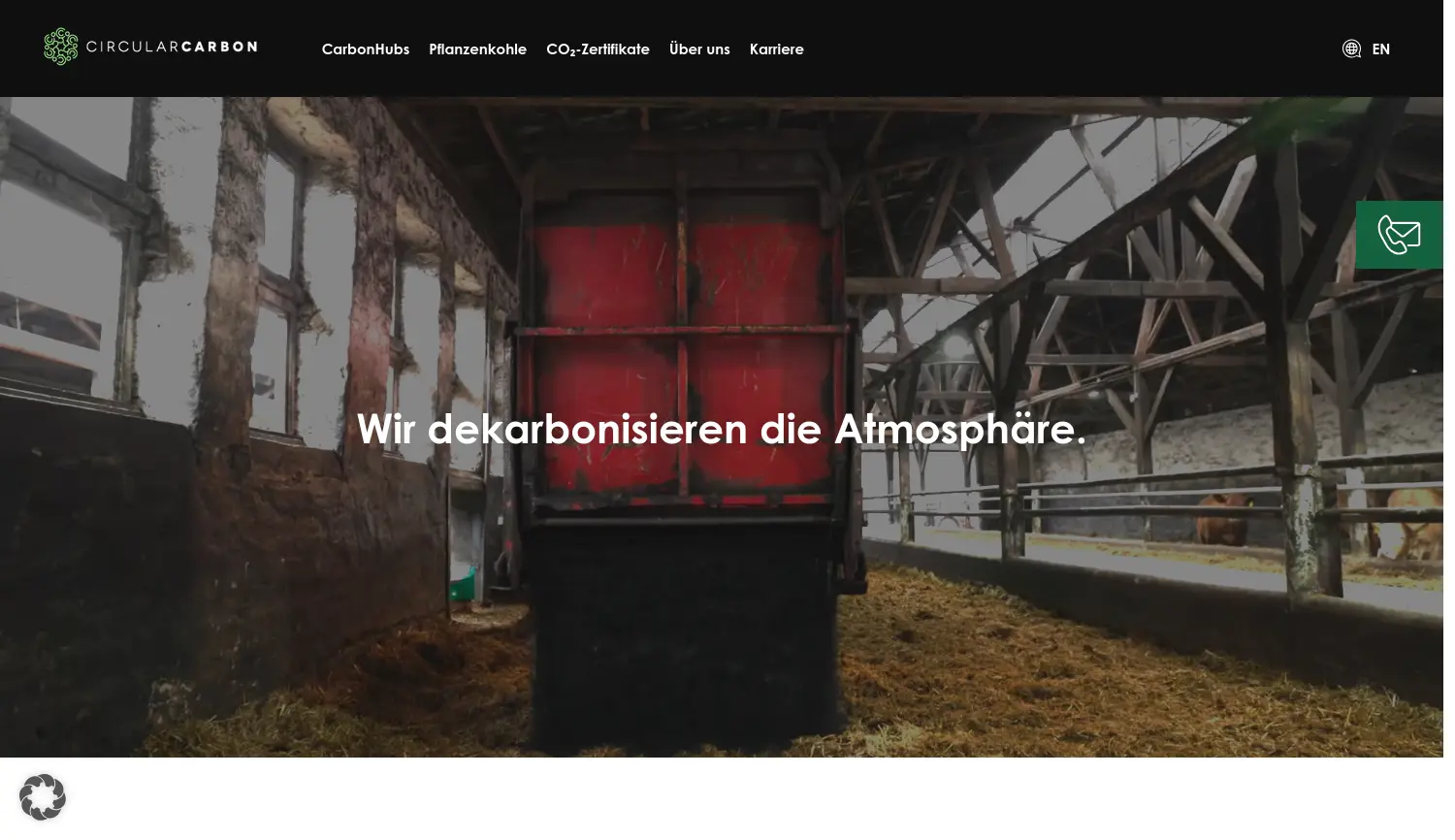 Website der Firma Circular Carbon GmbH