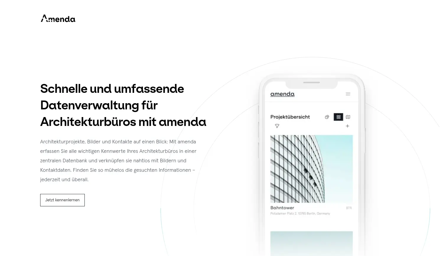 Website der Firma Amenda Solutions GmbH