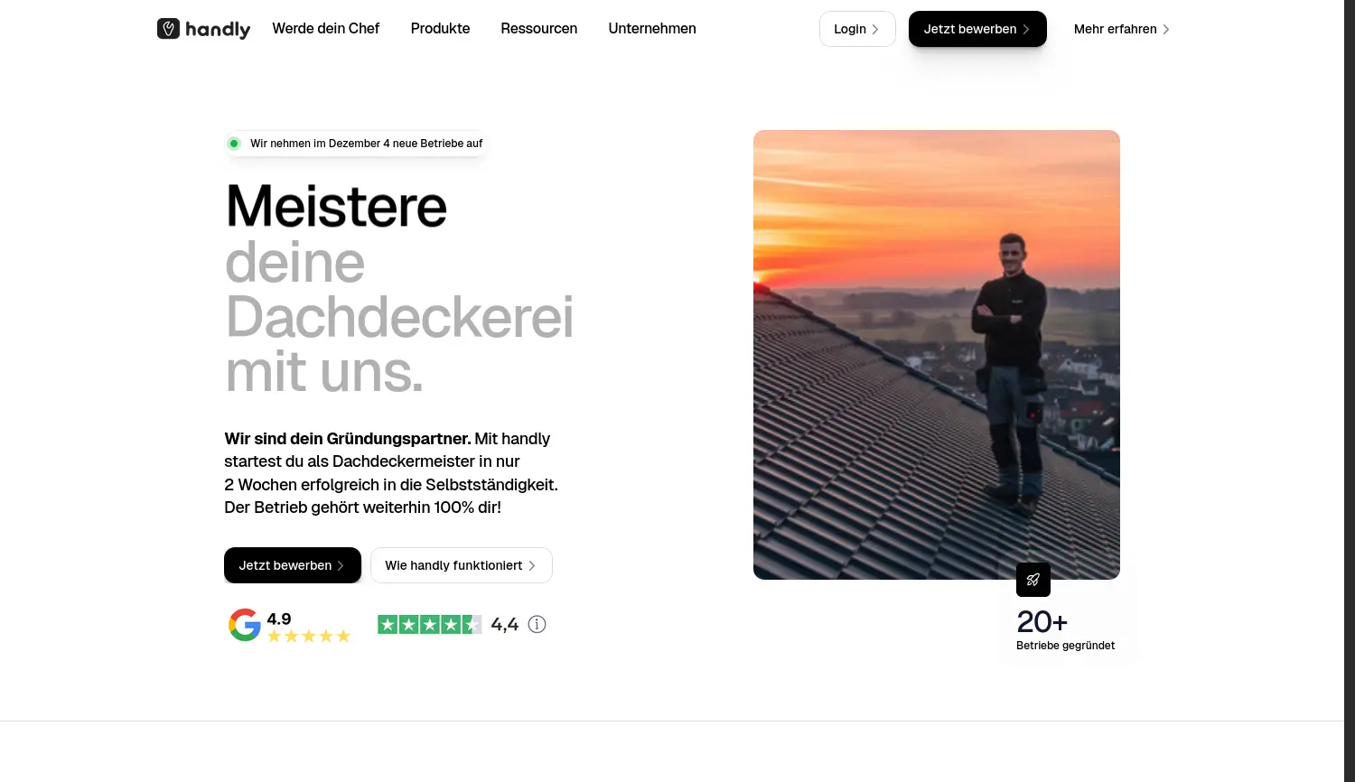 Website der Firma handly