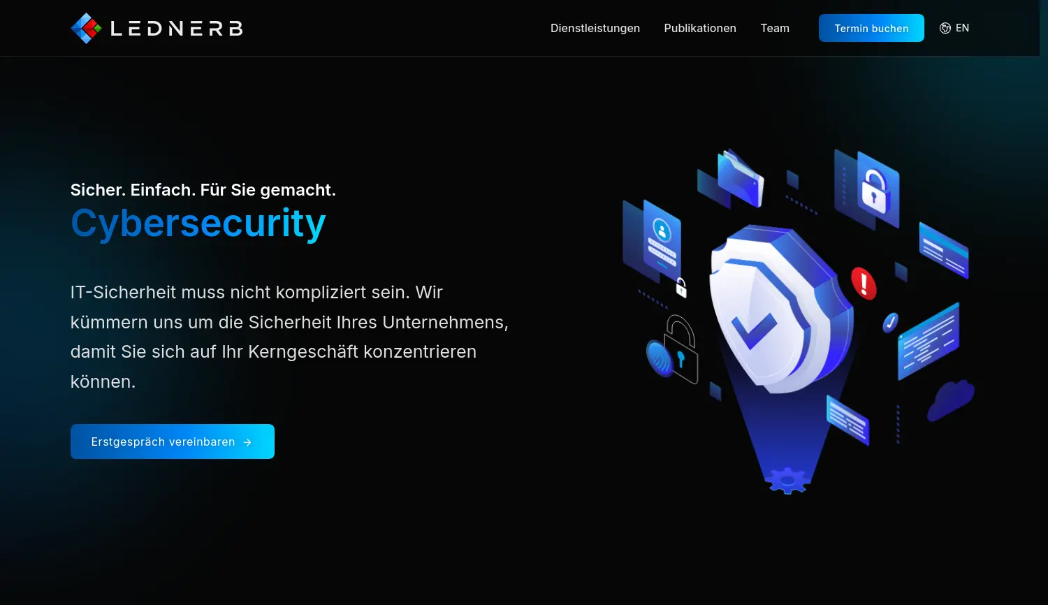 Website der Firma Lednerb IT-Security GmbH