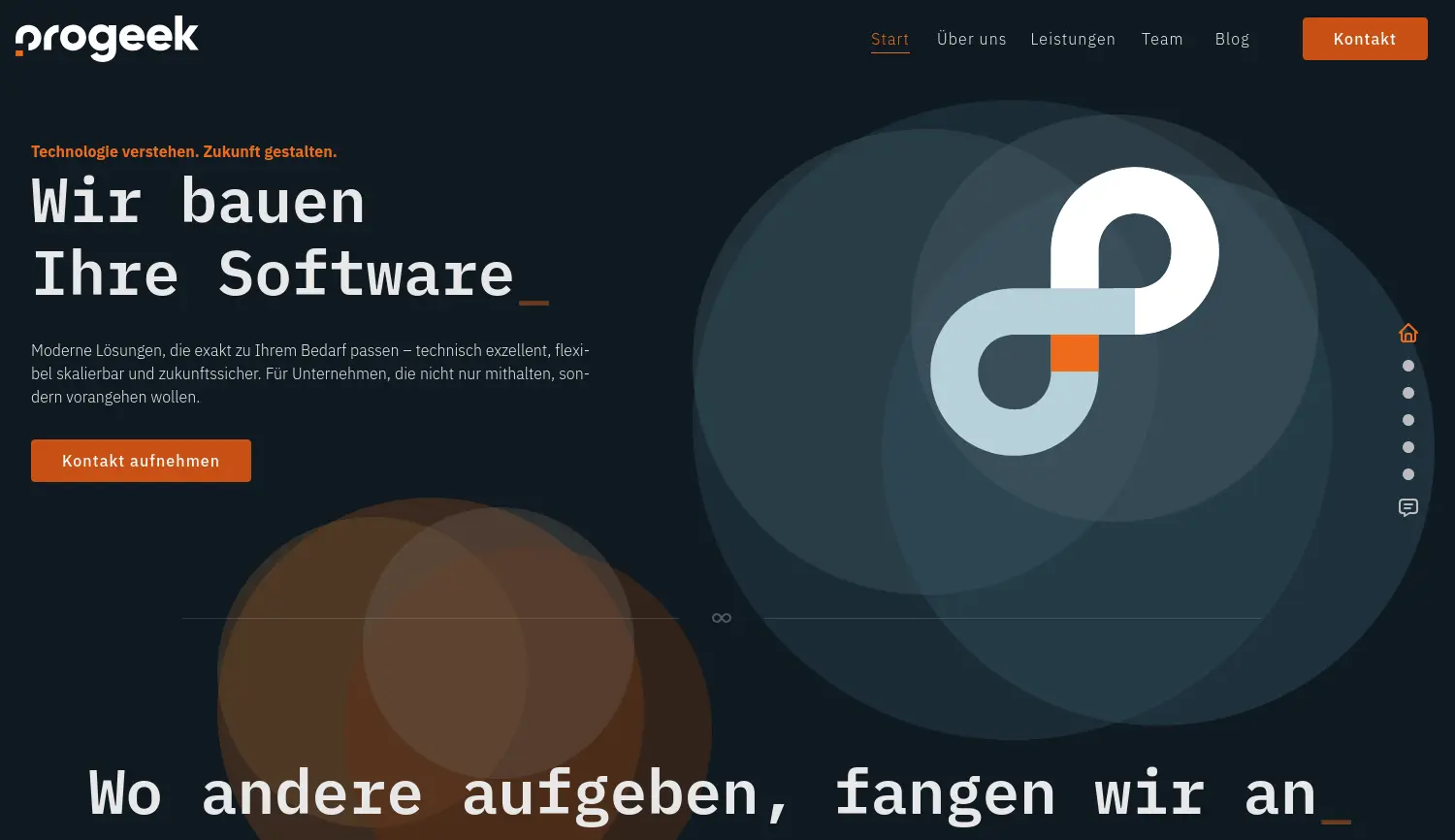 Website der Firma PROGEEK GmbH