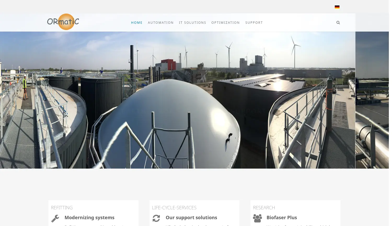 Website der Firma ORmatiC GmbH