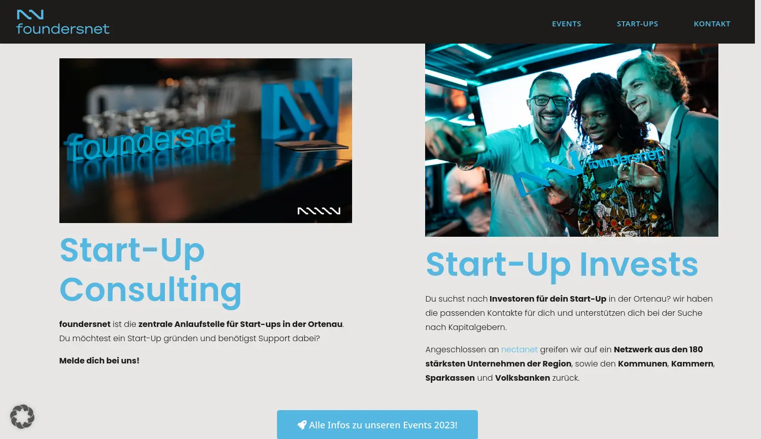 Website der Firma nectanet GmbH