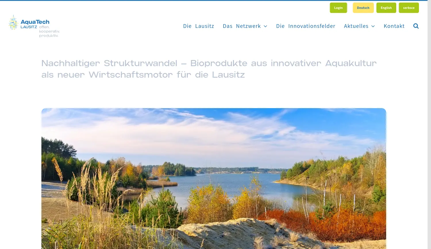 Website der Firma AquaTechLausitz Innovationscluster c/o Greentec Consult GmbH