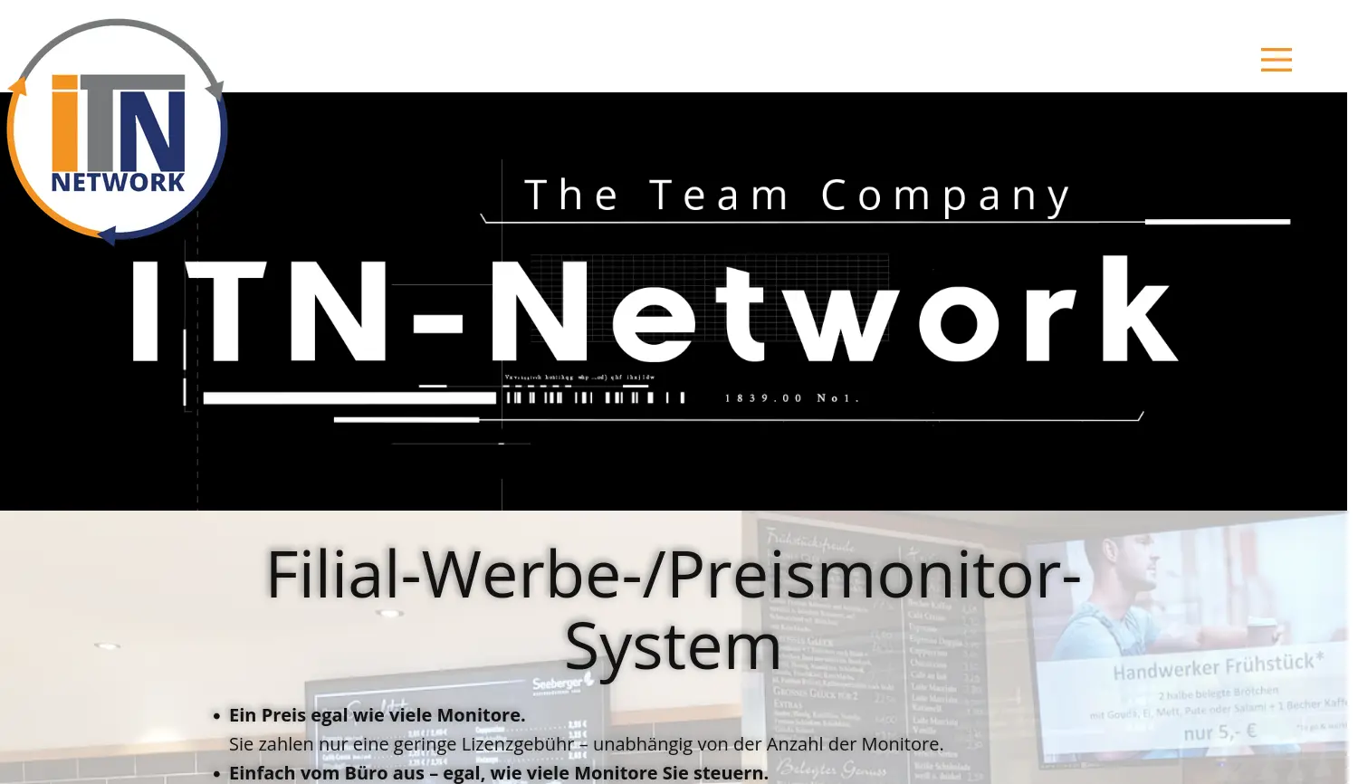 Website der Firma ITN-Network GmbH