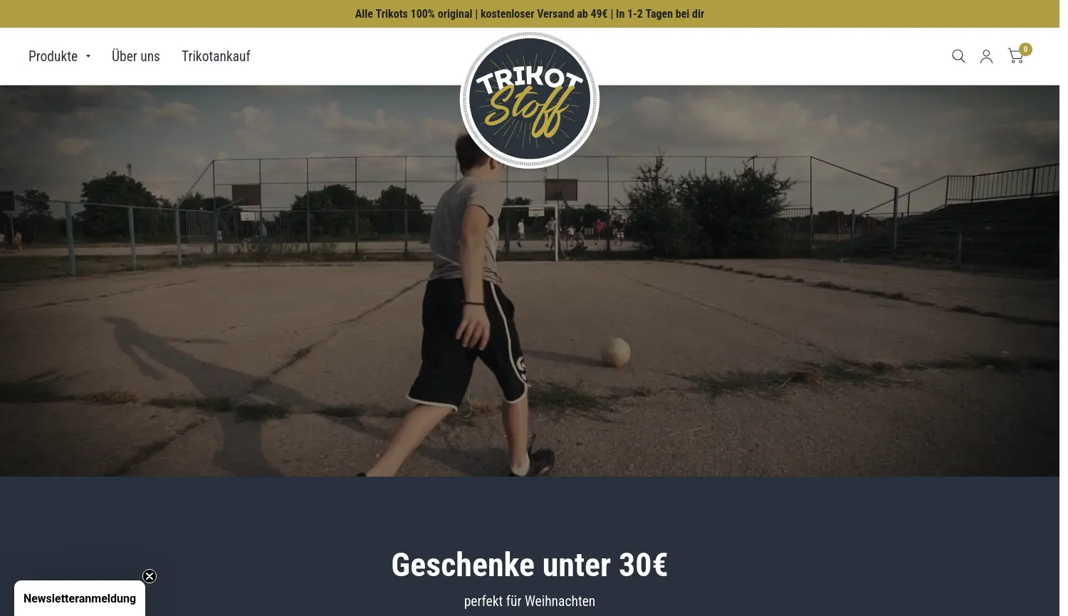 Website der Firma LR Trikotstoff GmbH