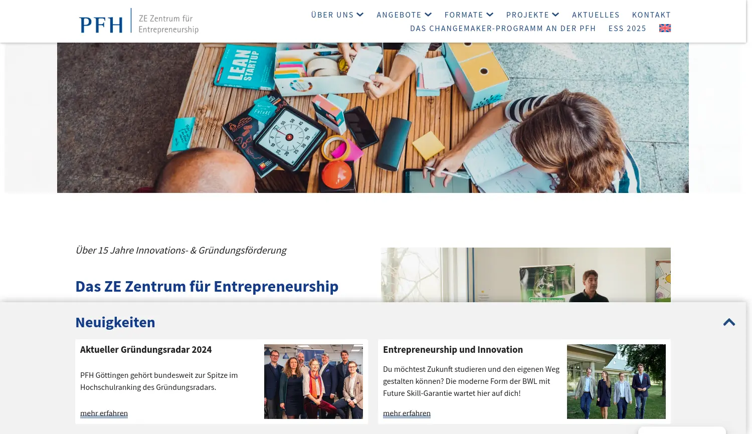 Website der Firma Gesellschaft für praxisbezogene Forschung und wissenschaftliche Lehre GmbH (GFL GmbH)