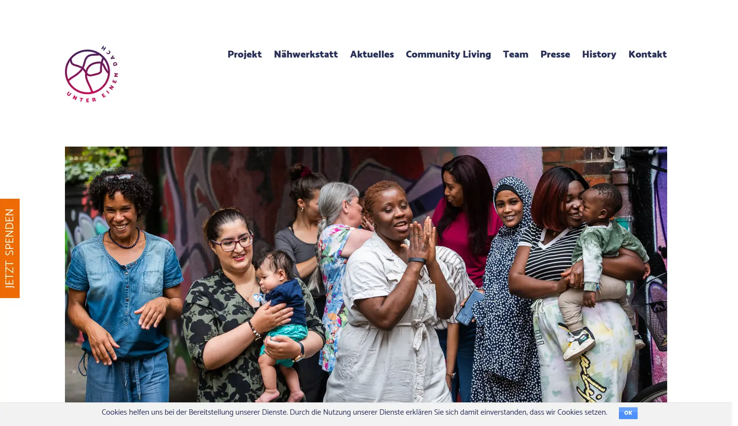 Website der Firma UNTER EINEM DACH gUG