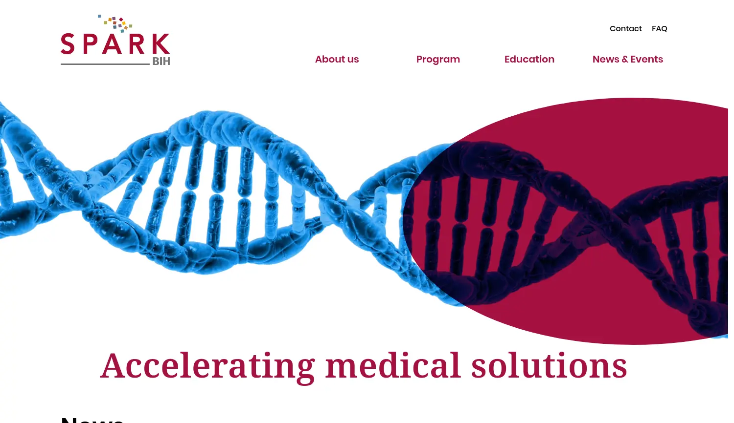 Website der Firma Berlin Institute of Health at Charité (BIH)