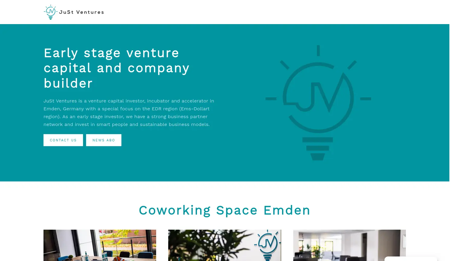 Website der Firma JuSt Ventures GmbH