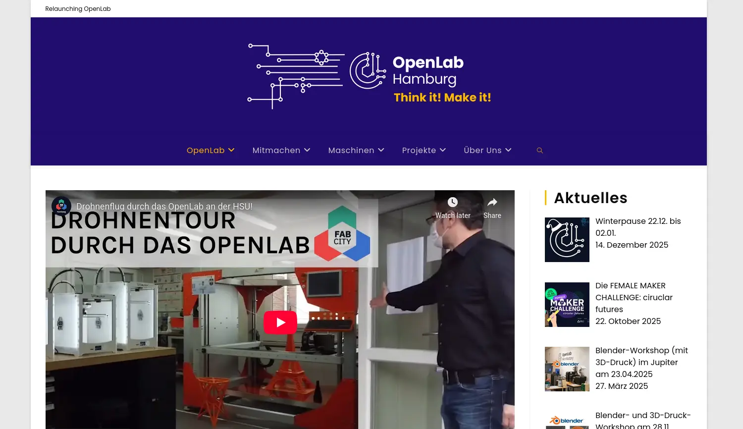 Website der Firma Helmut-Schmidt-Universität / Universität der Bundeswehr Hamburg (Laboratorium Fertigungstechnik)