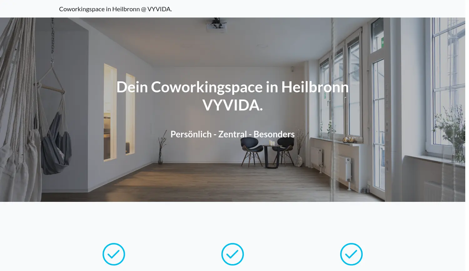 Website der Firma VYVIDA - Raum für Gesundheit & Bildung