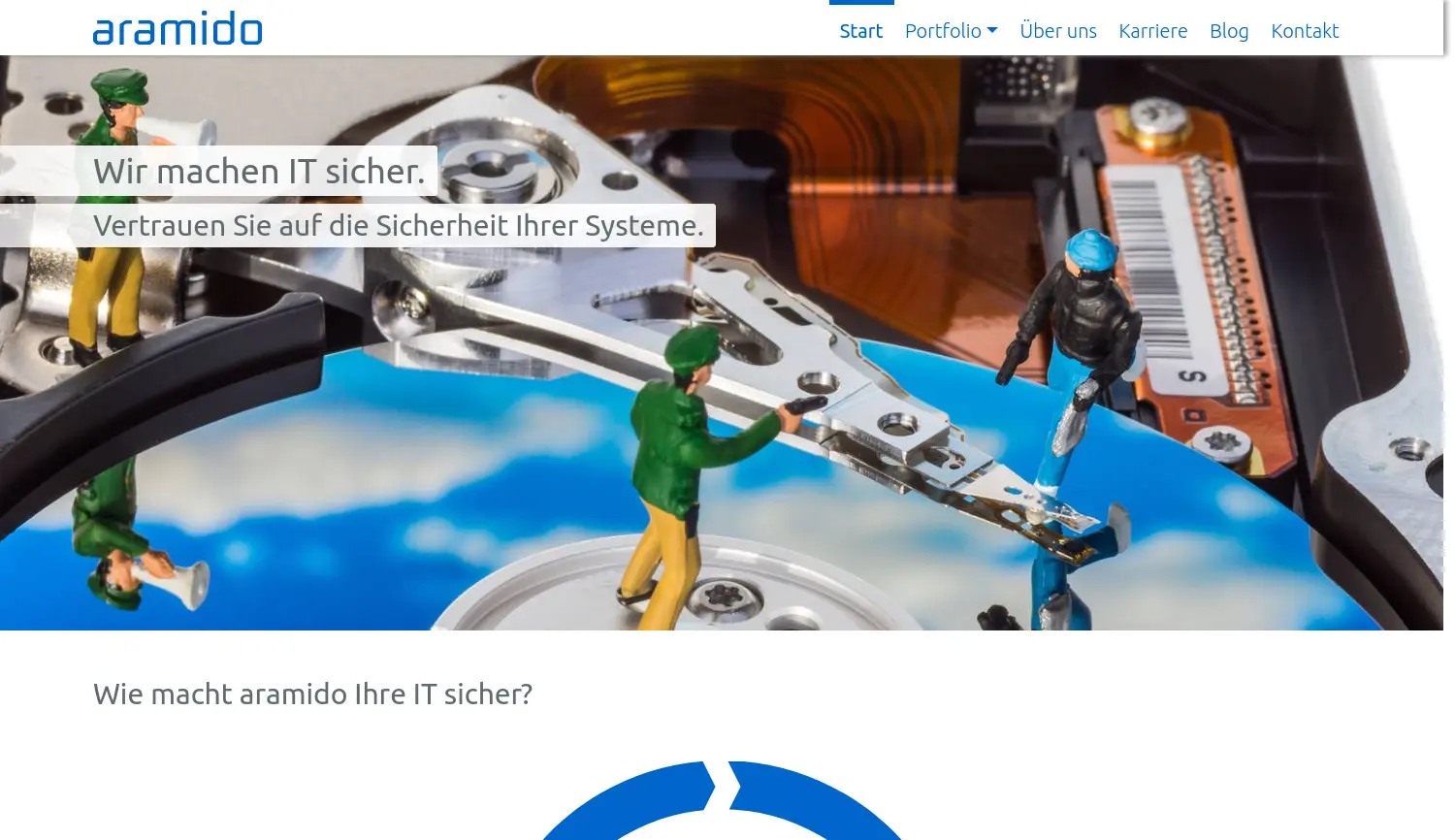 Website der Firma aramido GmbH