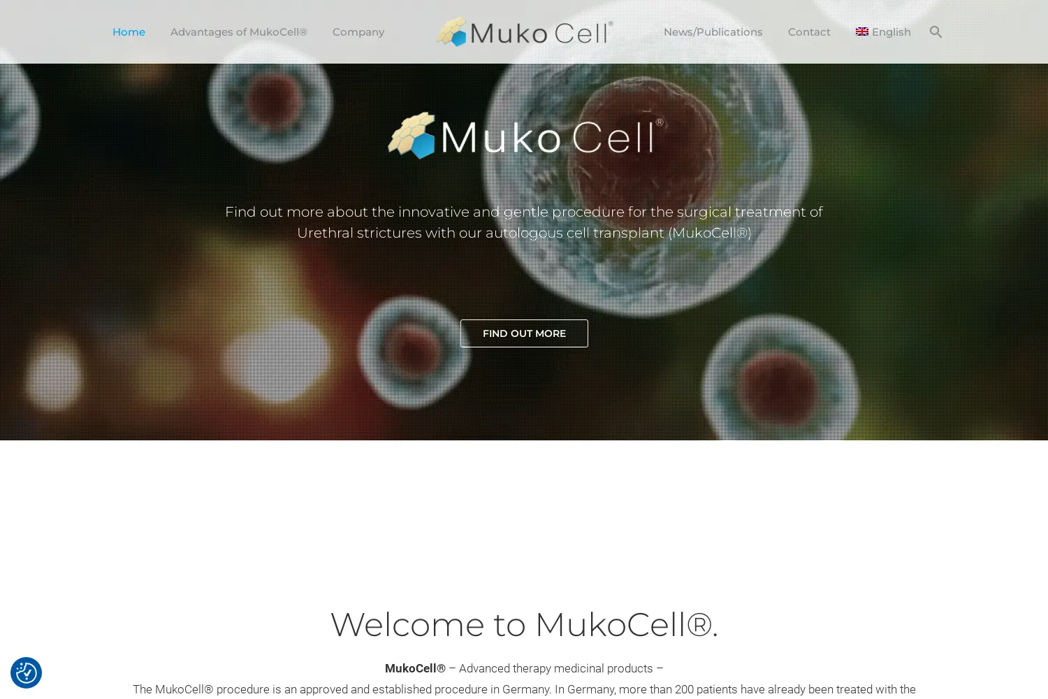 Website der Firma Mukocell GmbH
