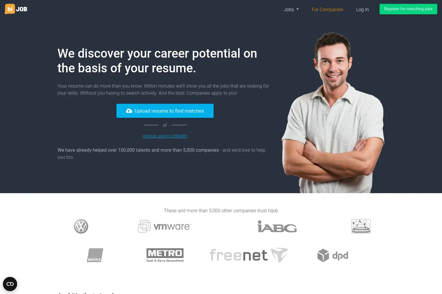 Website der Firma Hijob GmbH