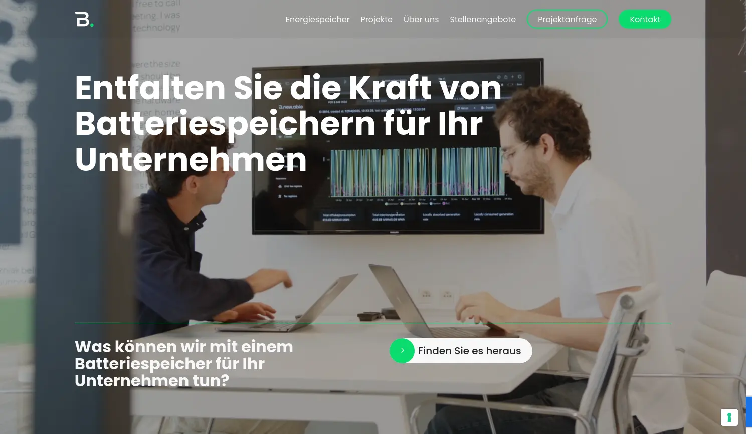 Website der Firma Bnewable GmbH