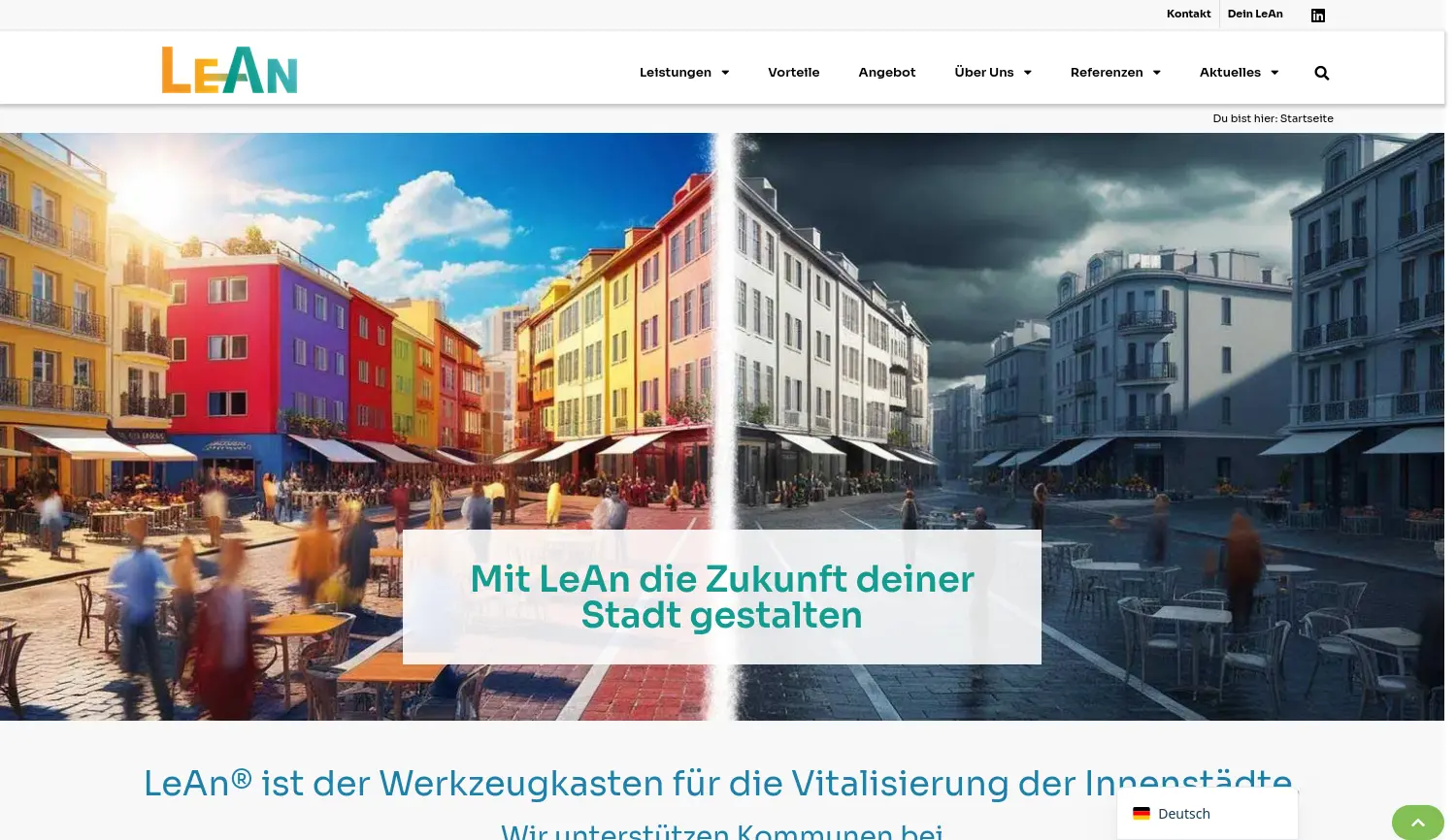 Website der Firma LeAn GmbH