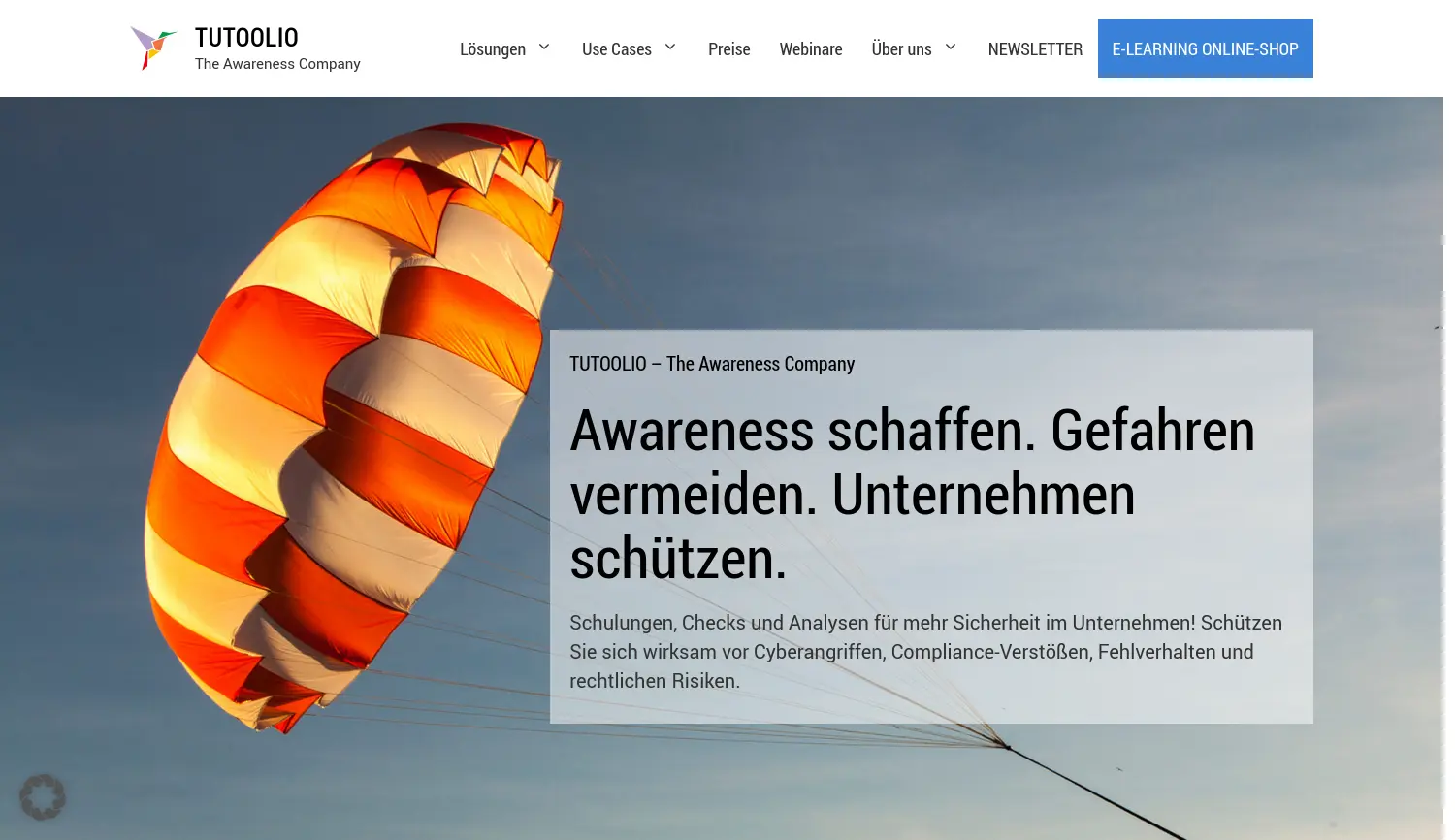 Website der Firma TUTOOLIO GmbH