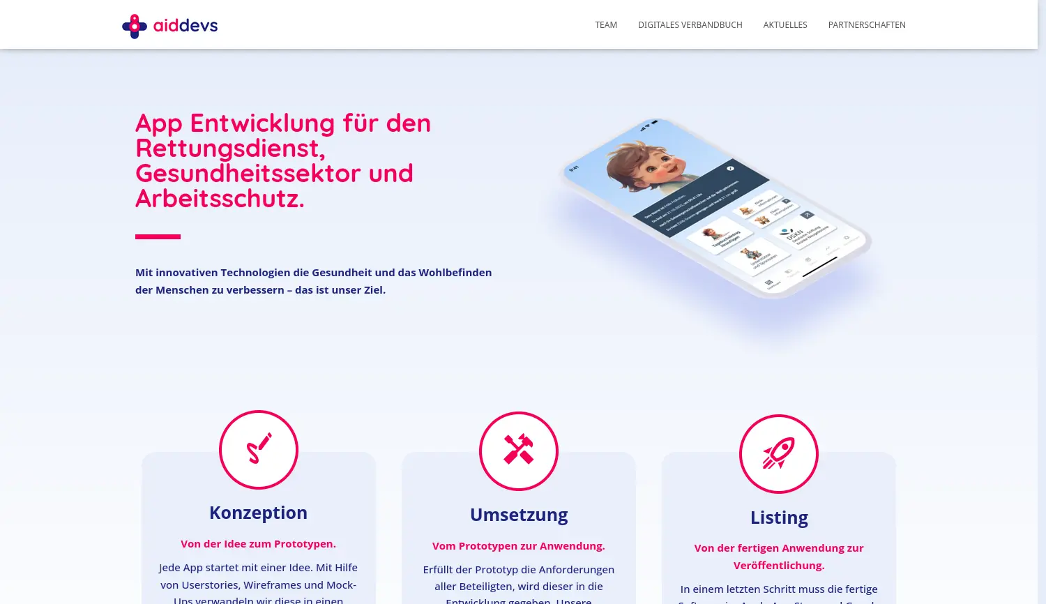 Website der Firma 8devs GmbH