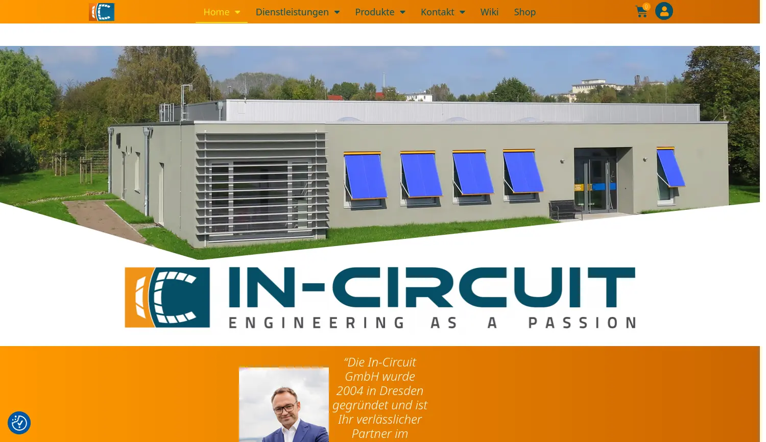 Website der Firma In-Circuit GmbH