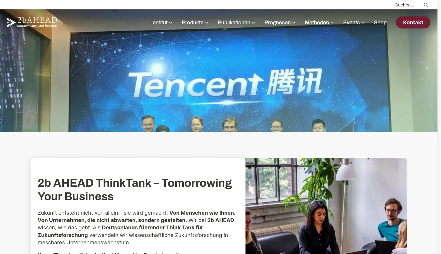 Website der Firma 2b AHEAD ThinkTank GmbH