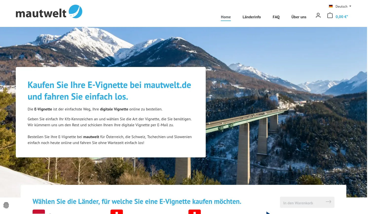 Website der Firma mautwelt GmbH