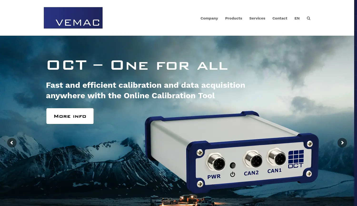 Website der Firma VEMAC GmbH & Co. KG