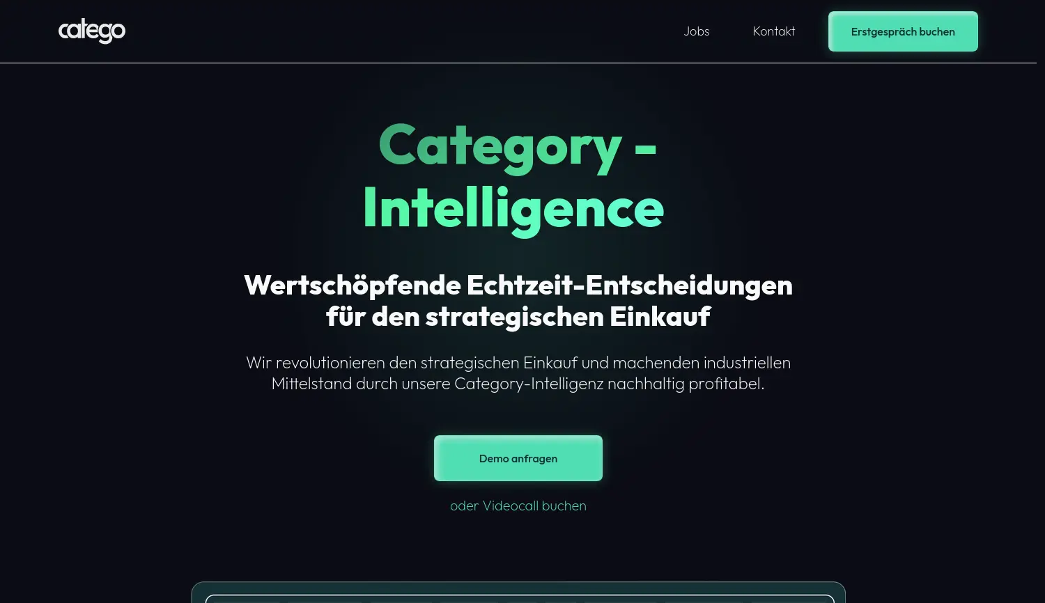 Website der Firma Catego Technologies UG (haftungsbeschränkt)