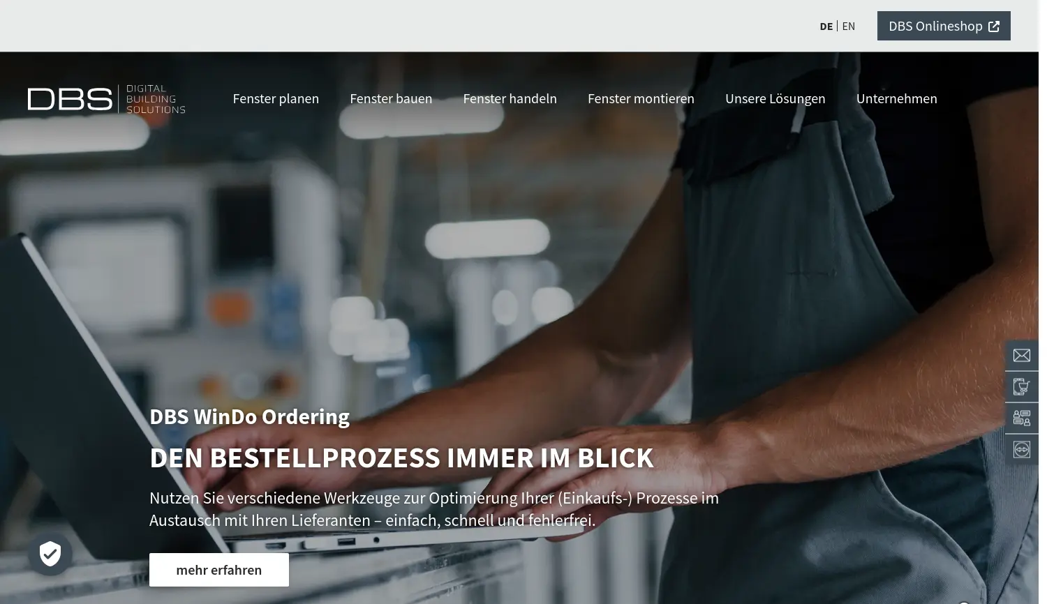 Website der Firma Digital Building Solutions GmbH