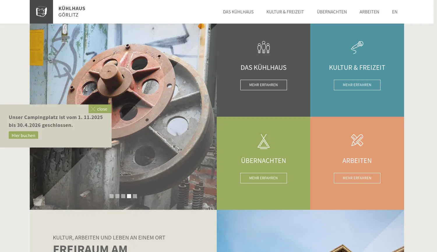 Website der Firma KÜHLHAUS GÖRLITZ e.V.