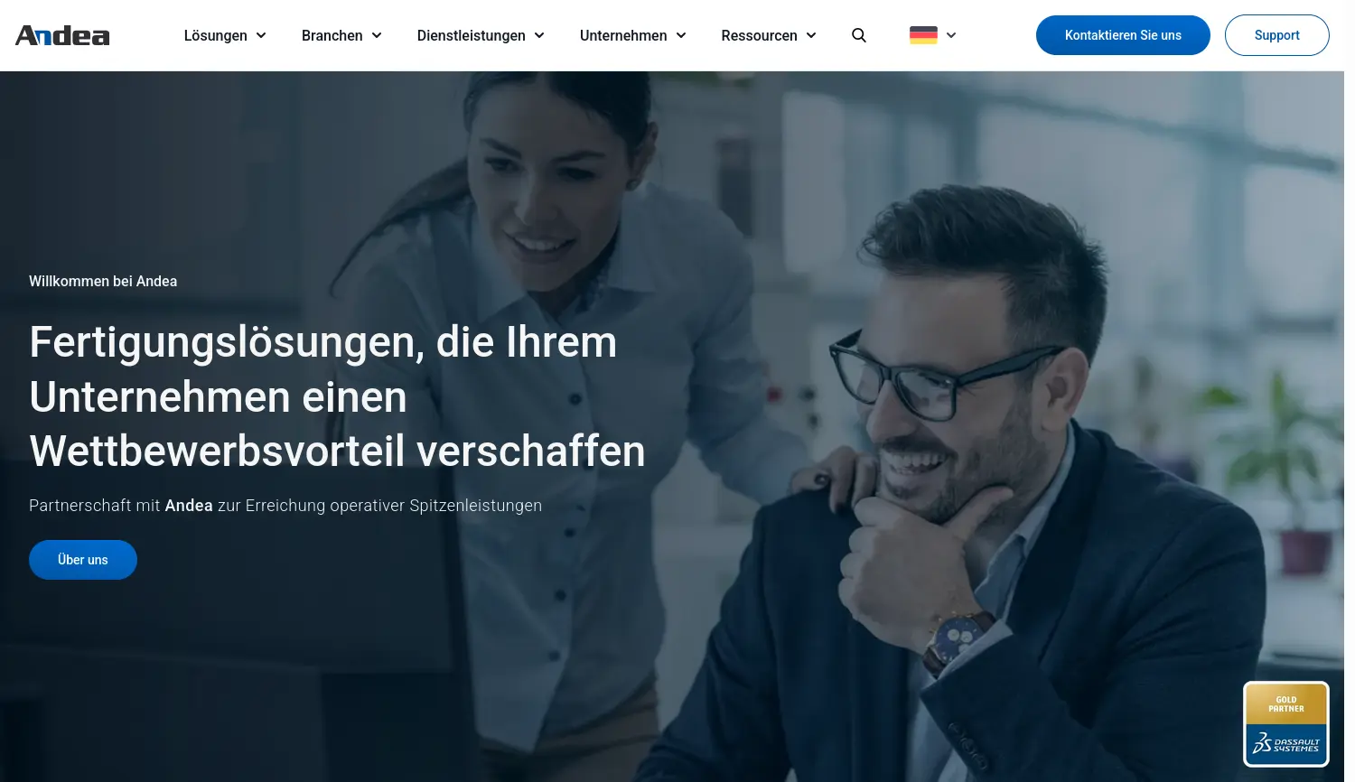 Website der Firma Andea Germany GmbH