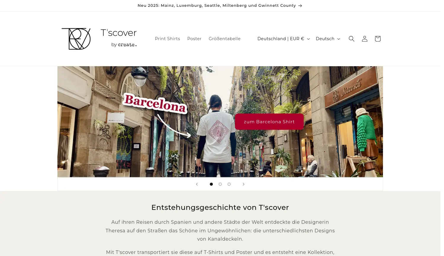 Website der Firma T'scover