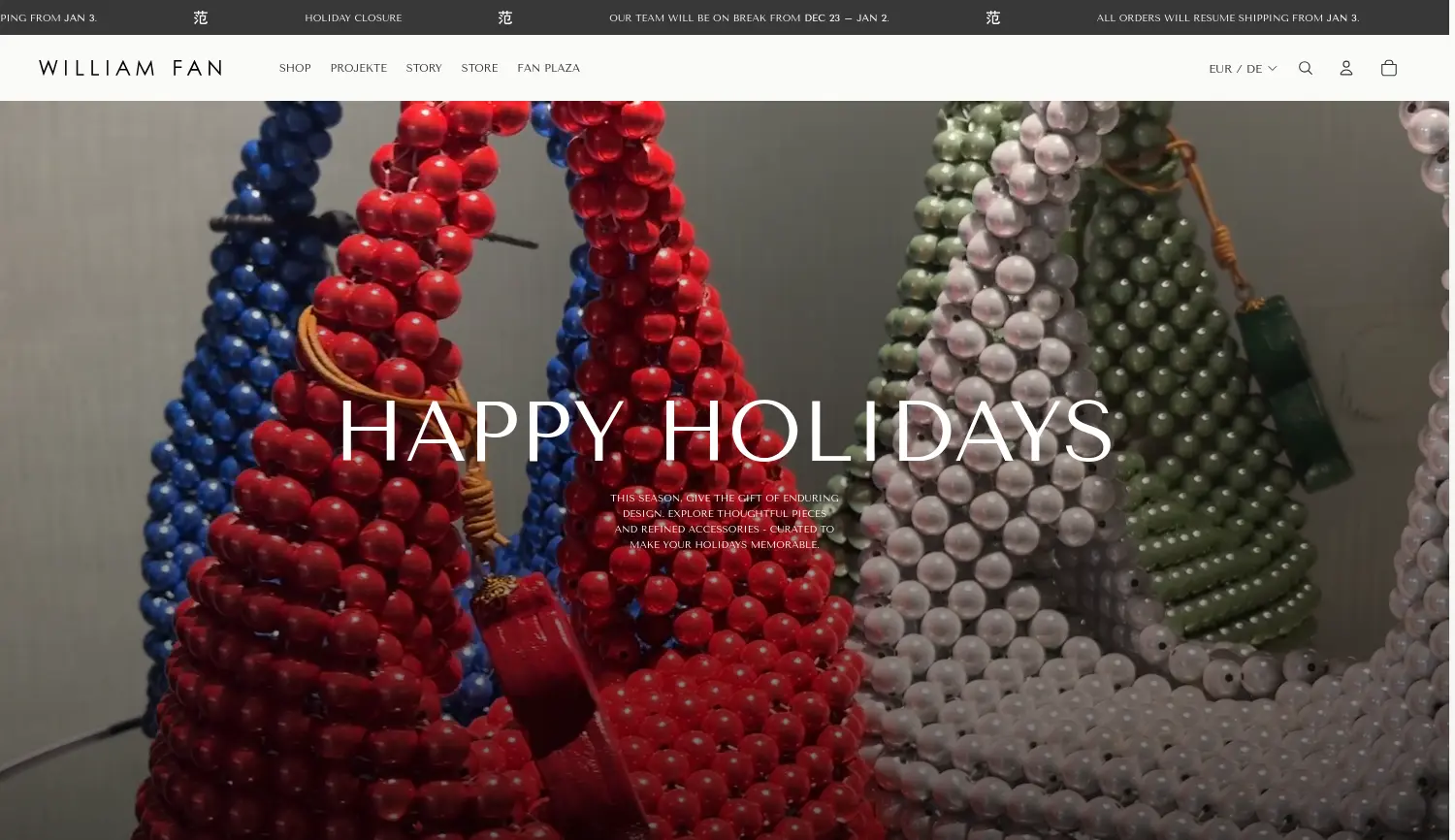 Website der Firma William Fan