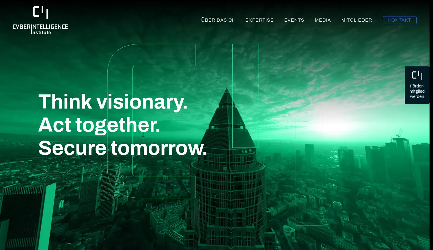 Website der Firma cyberintelligence.institute GmbH