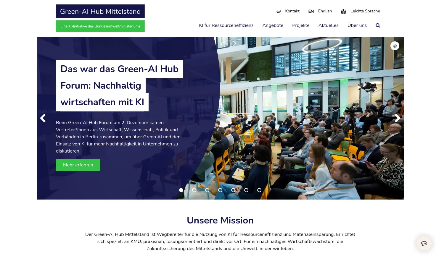 Website der Firma Zukunft – Umwelt – Gesellschaft (ZUG) gGmbH