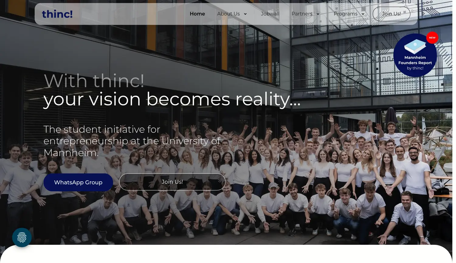 Website der Firma thinc! e. V.