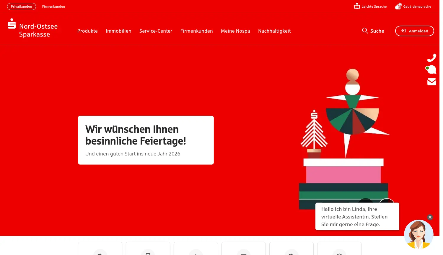 Website der Firma Nord-Ostsee Sparkasse