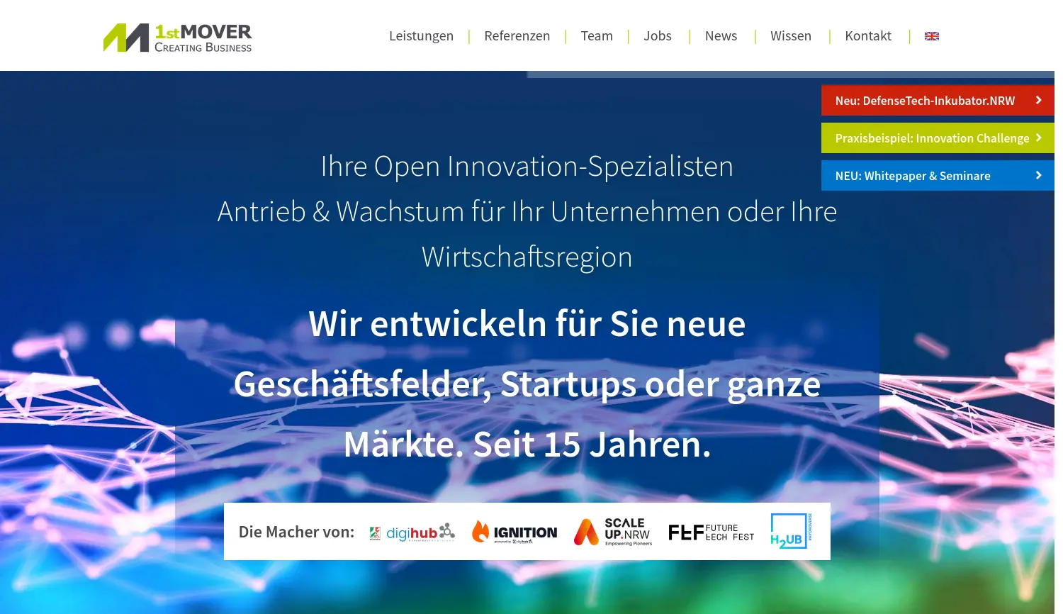 Website der Firma 1stMOVER Management Consulting GmbH