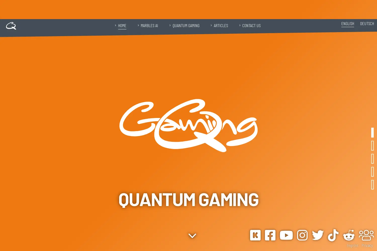 Website der Firma Quantum Gaming GmbH