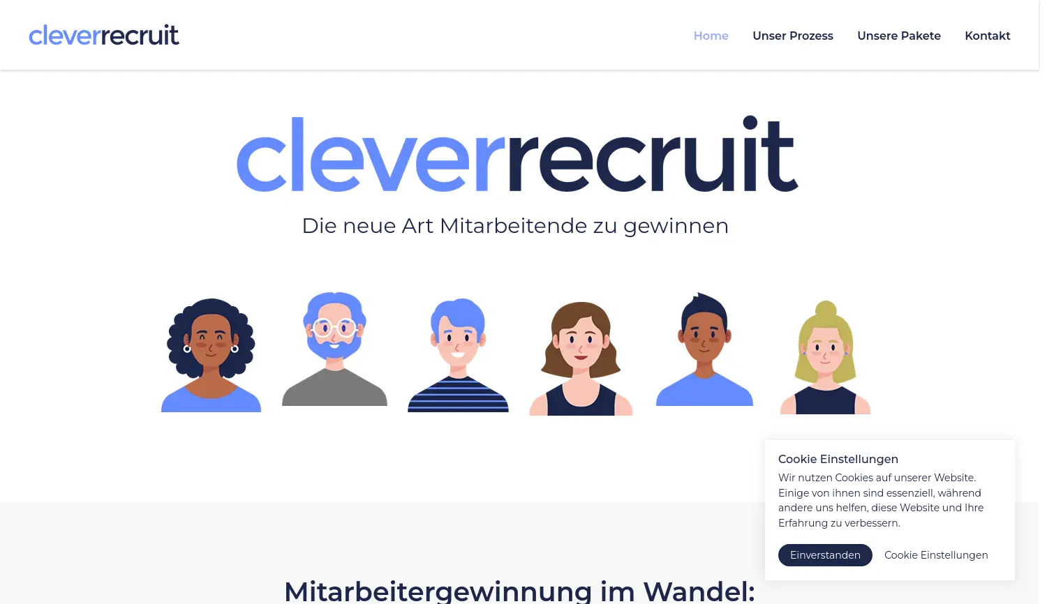 Website der Firma Cleverrecruit
