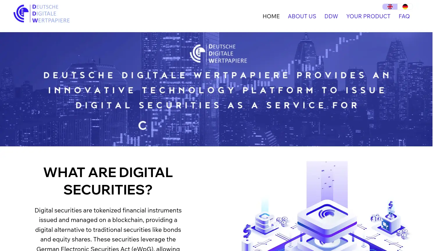 Website der Firma Deutsche Digitale Wertpapiere GmbH
