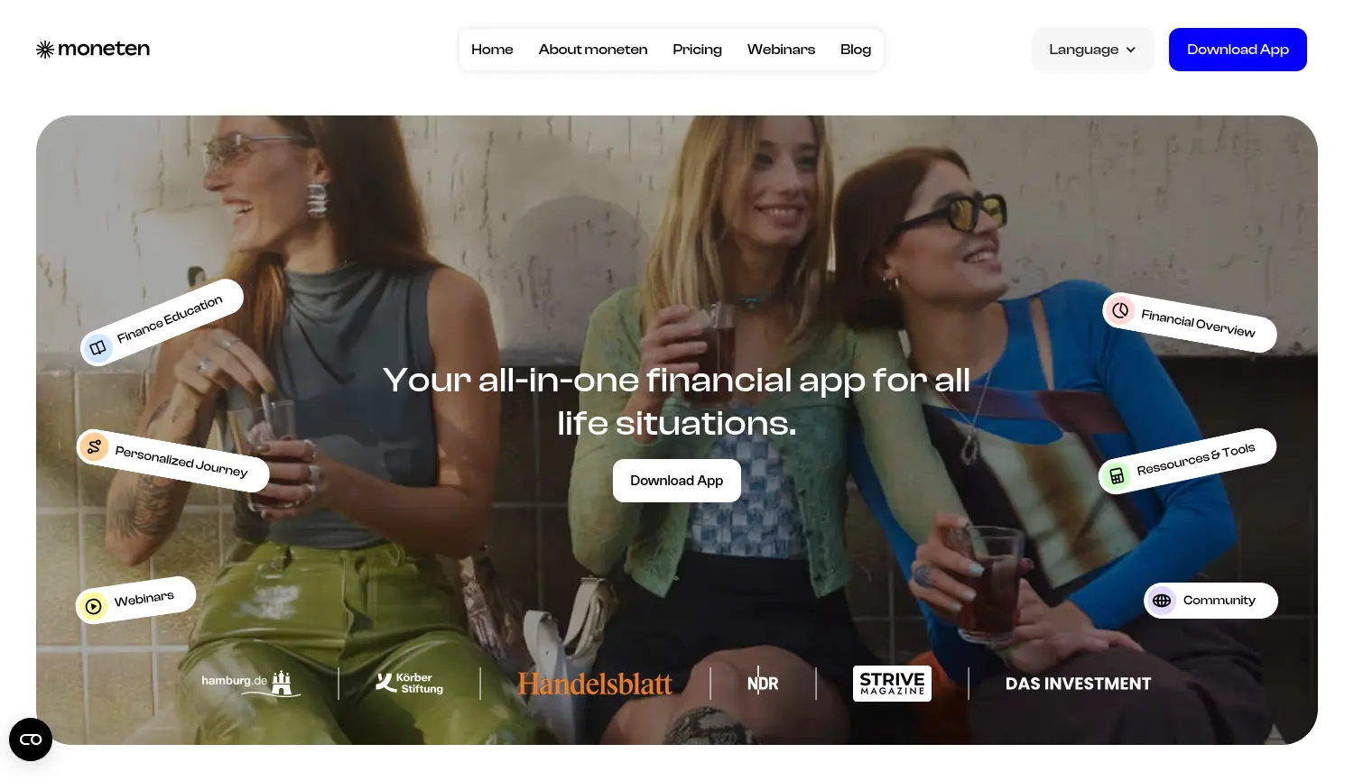 Website der Firma mone wealth GmbH