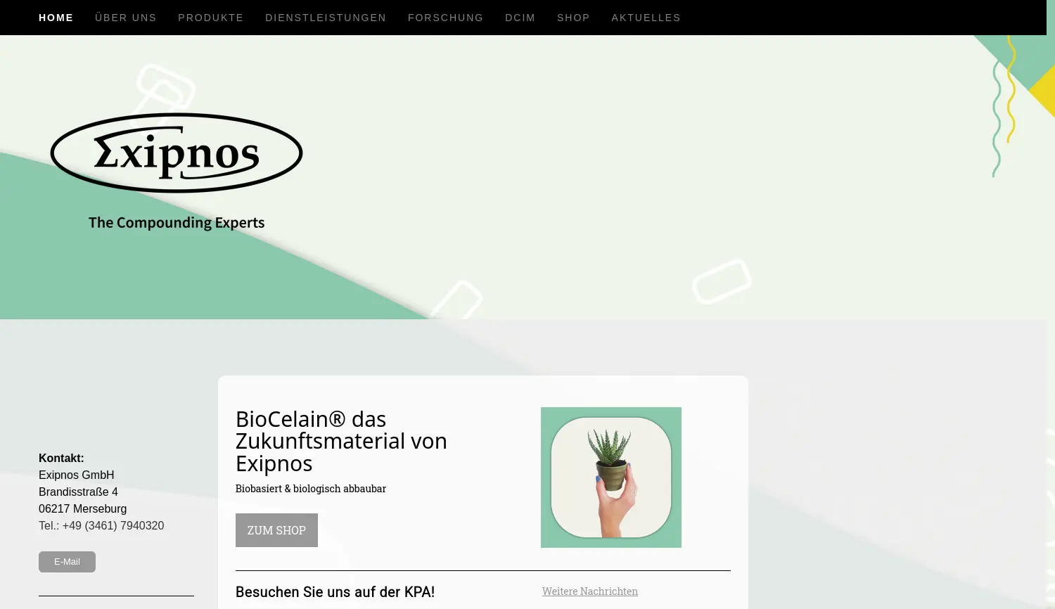 Website der Firma Exipnos GmbH