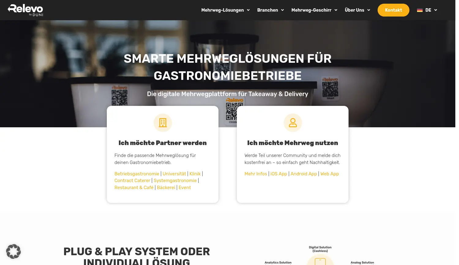 Website der Firma Relevo GmbH