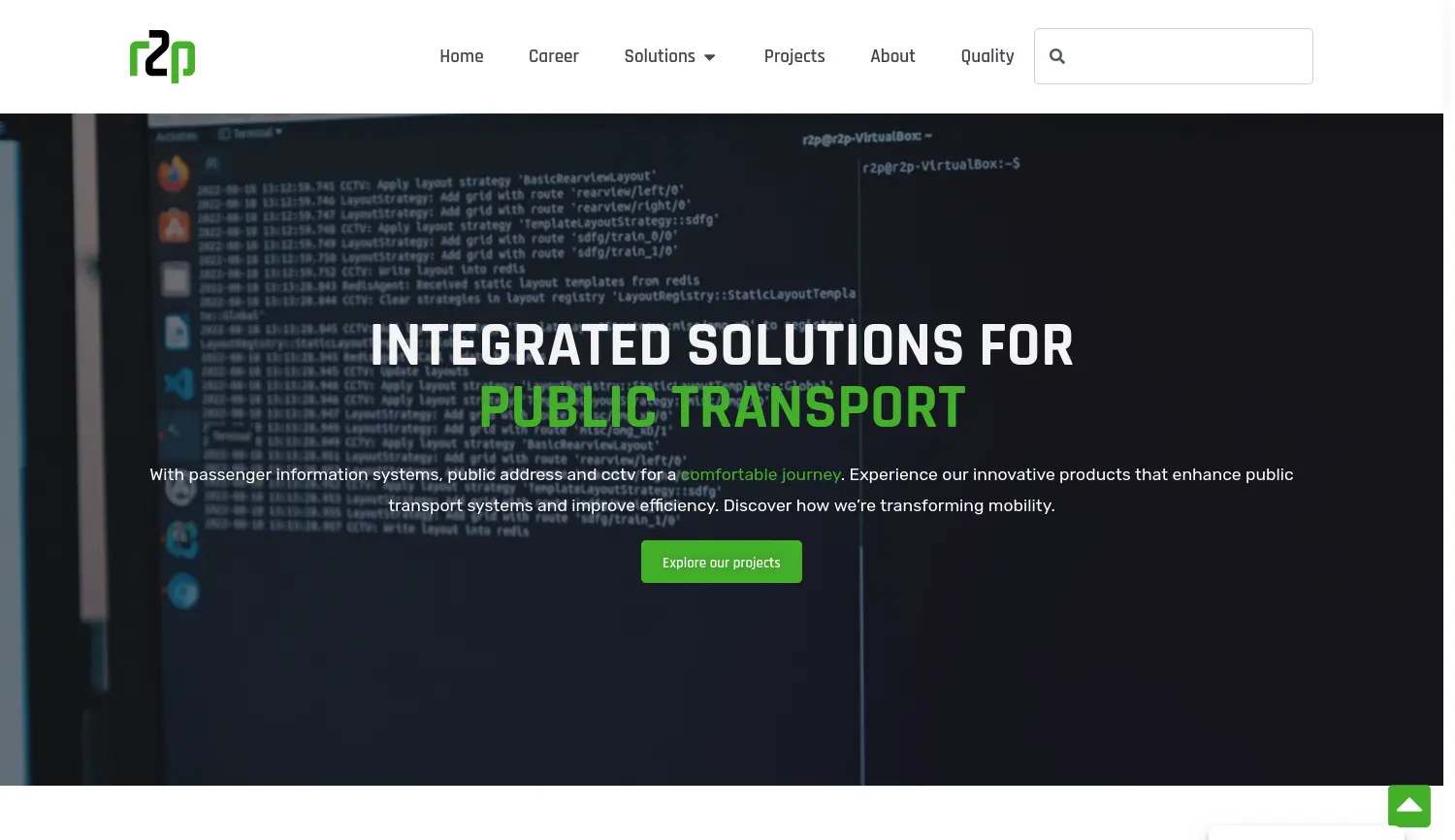 Website der Firma r2p GmbH