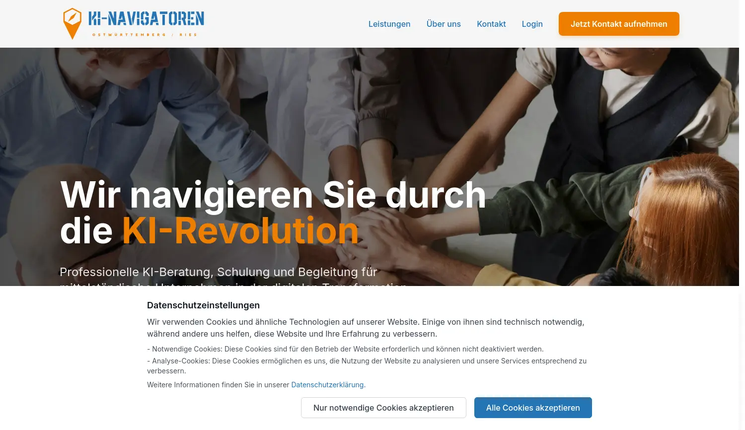 Website der Firma KI Navigatoren GmbH