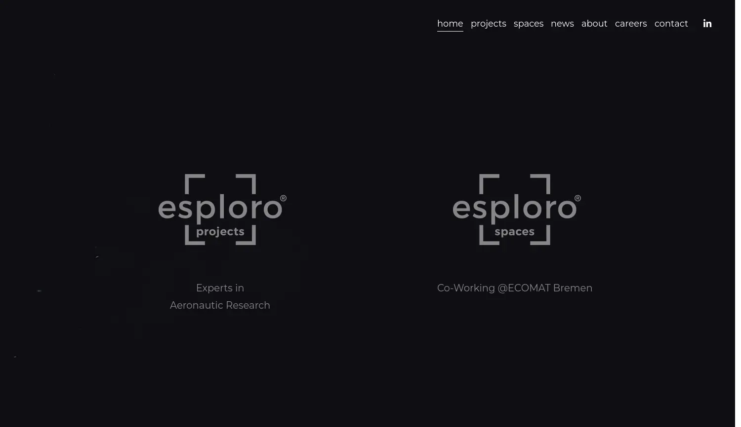 Website der Firma esploro projects GmbH