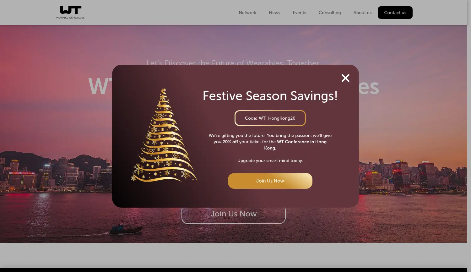 Website der Firma Wearable Technologies AG