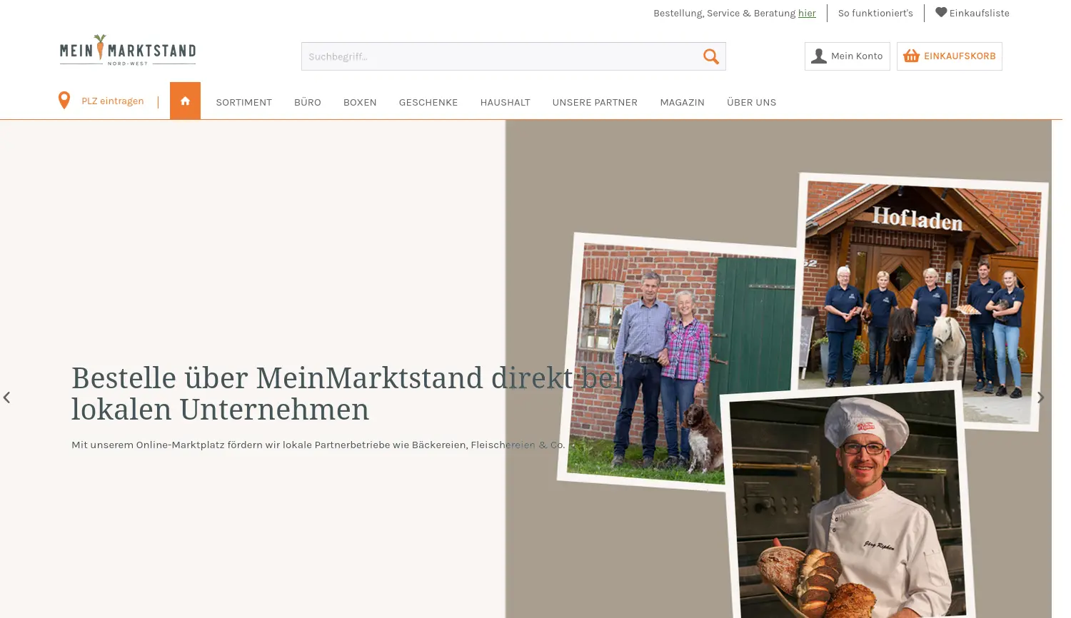Website der Firma MeinMarktstand